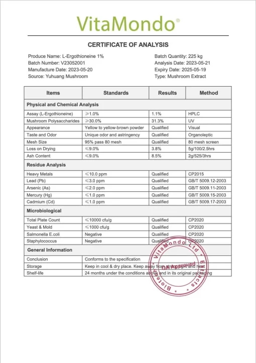 Premium L-Ergothioneine 1% Supplement: 100g–1kg – Antioxidant Mushroom Extract - Image 3