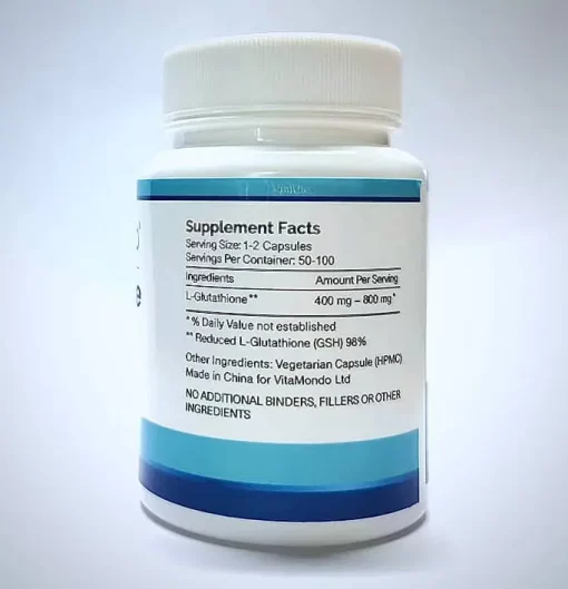 L-Glutathione Supplement 98% (GSH): 400 mg * 100 Capsules – Antioxidant - Image 4