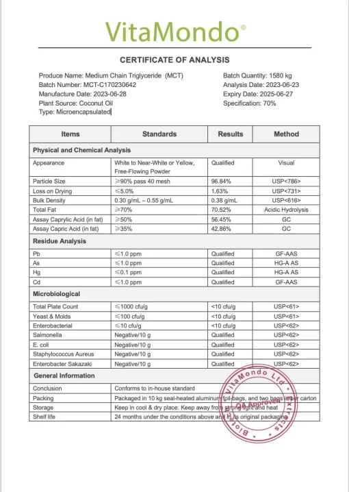 Premium Microencapsulated MCT 70% Powder: 100g-1kg – Keto - Image 3
