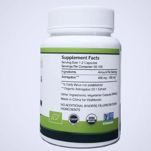 Organic Astragalus 500mg – 100 Capsules – Immune & Vitality Support - Image 3