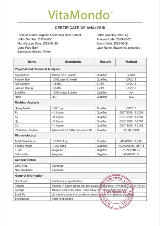 Organic Eucommia Extract Powder: 100g–1kg – Joint & Wellness Support - Image 4