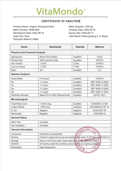 Organic Ginseng Root Extract: 100g–1kg – Energy & Vitality Support - Image 3