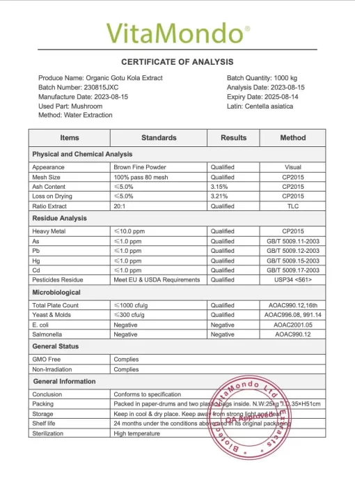 Organic Gotu Kola Extract Powder: 100g–1kg – Memory, Centella Asiatica - Image 3
