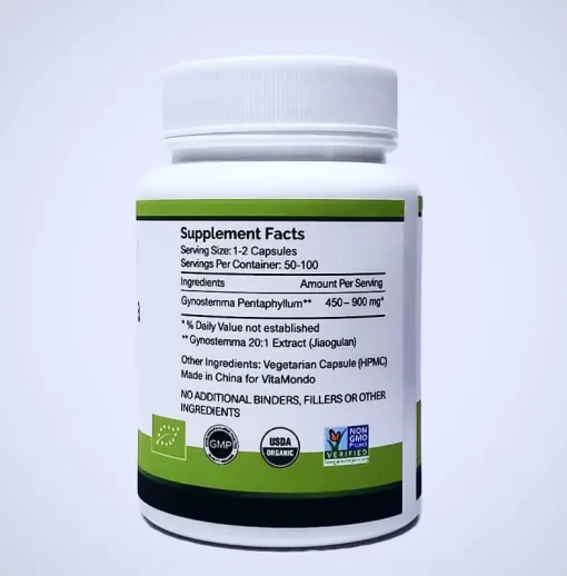 Organic Gynostemma Pentaphyllum 500mg * 100 Caps – Longevity & Wellness Support - Image 4