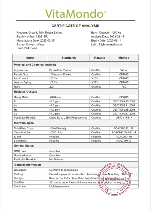 Organic Milk Thistle Extract Powder: 100g–1kg – Silymarin, Liver Support - Image 3