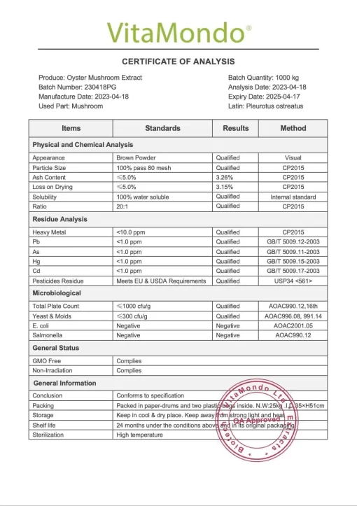 Organic Oyster Mushroom Extract: 100g–1kg – Wellness & Vitality Support - Image 3