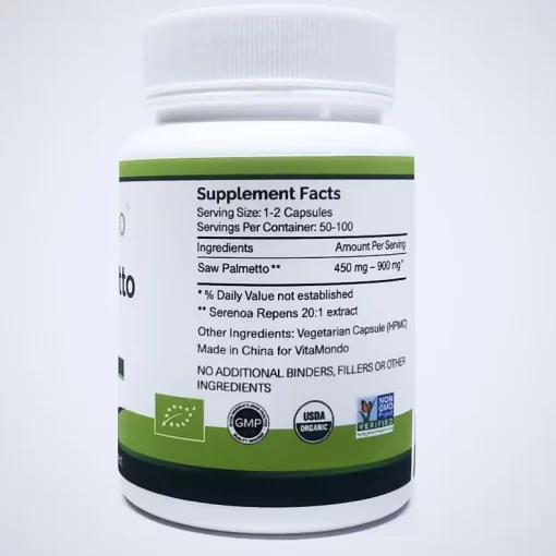Organic Saw Palmetto 500mg – 100 Capsules – Prostate & Hair Support - Image 4