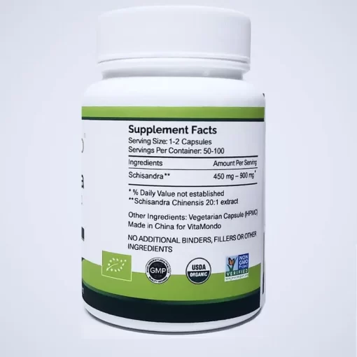 Organic Schisandra Berry Extract 500mg – 100 Caps – Energy & Liver Support - Image 3