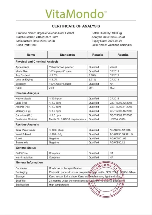 Organic Valerian Root Extract: 100g-1kg – Calming Sleep Support - Image 3