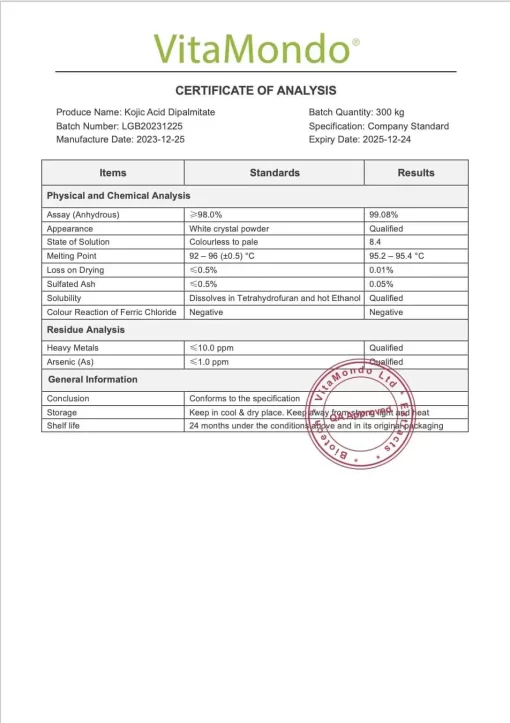 Premium Kojic Acid Dipalmitate (KAD) 99%