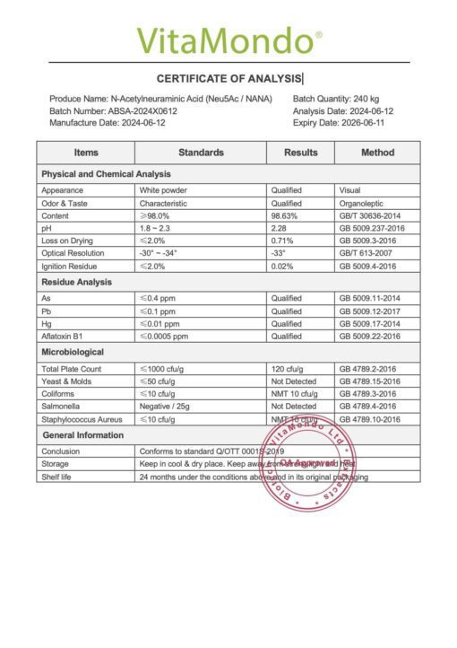 Premium N-Acetylneuraminic Acid (NANA): 100g-1kg – Sialic Acid, Brain - Image 3