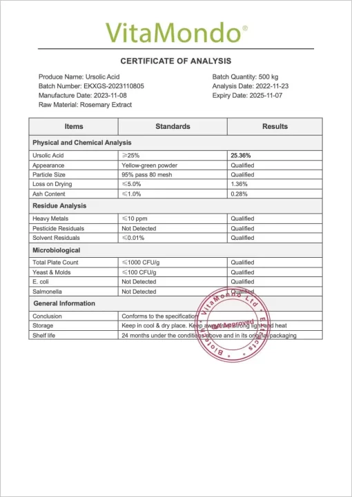 Premium Ursolic Acid Supplement: 100g-1kg – Muscle, Fat Metabolism - Image 3