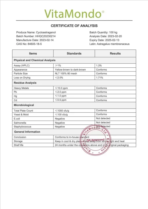 Premium Cycloastragenol Powder: 100g–1kg – Cellular & Healthy Aging Support - Image 3
