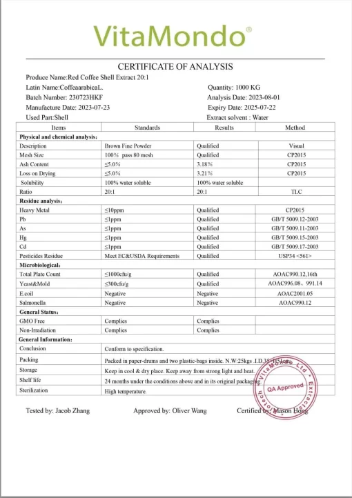Red Coffee Berry Shell Extract: 100g–1kg – Coffee Fruit, Brain Support - Image 3
