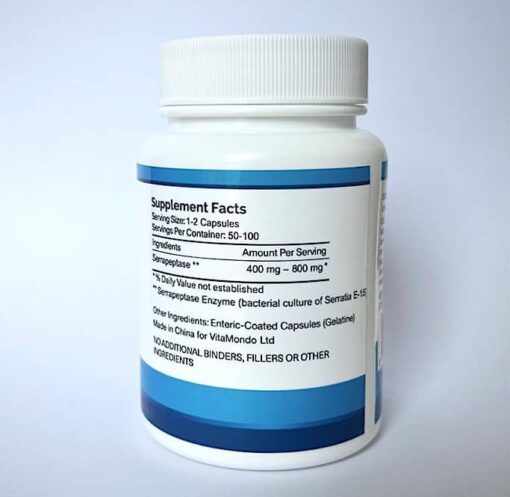 Enteric-Coated Serrapeptase 400mg * 100 Caps – Enzyme & Wellness Support - Image 4