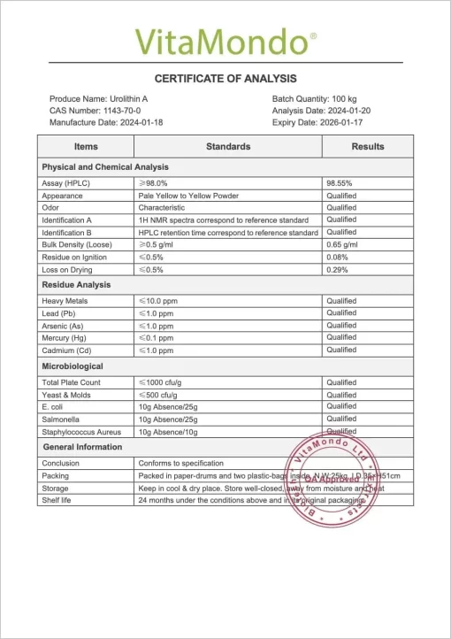 Premium Urolithin A Powder 98%: 10g–100g – Mitochondrial & Muscle Health - Image 3
